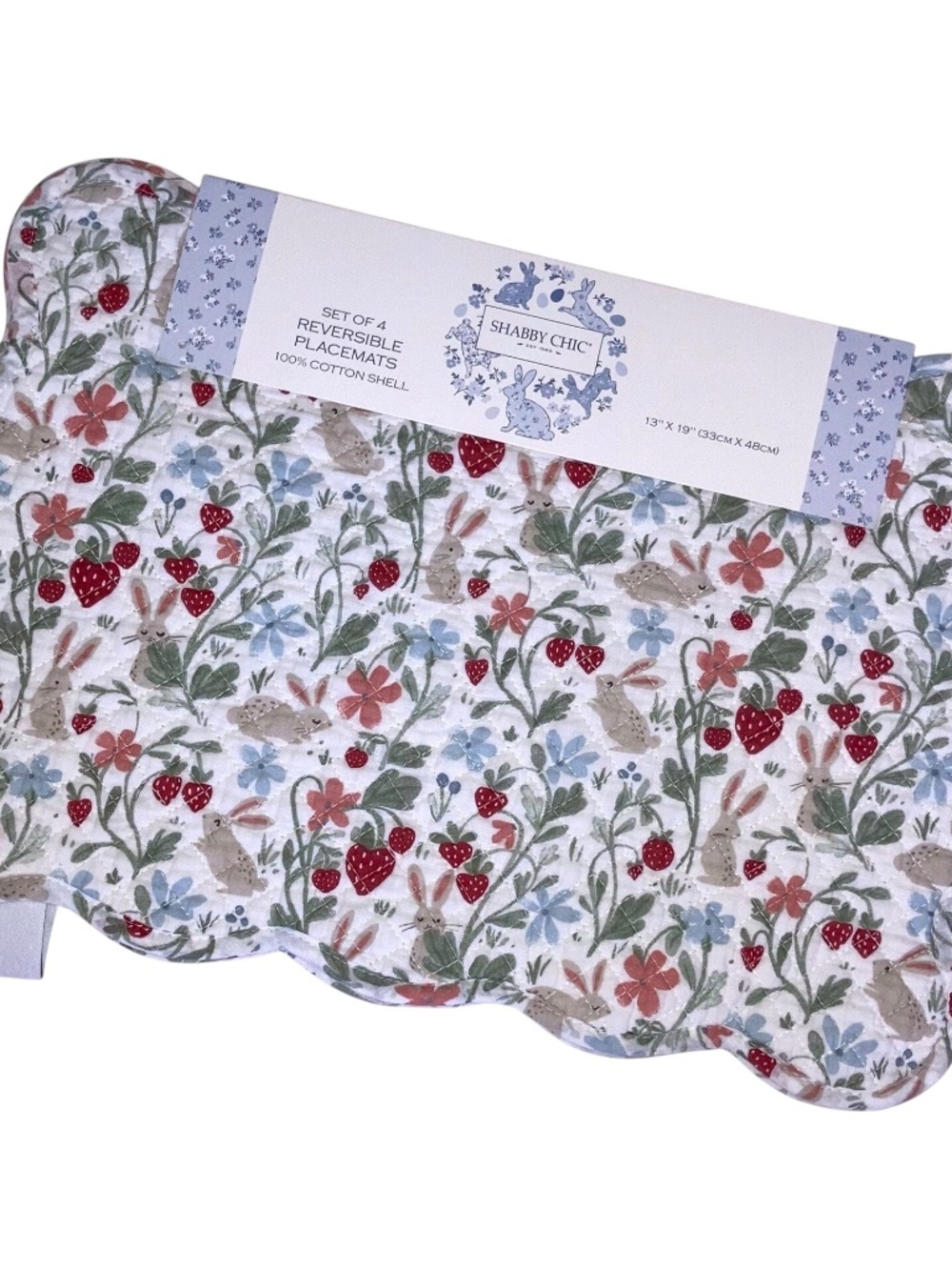 Shabby Chic Cotton Floral Placemat Set (4) NEW